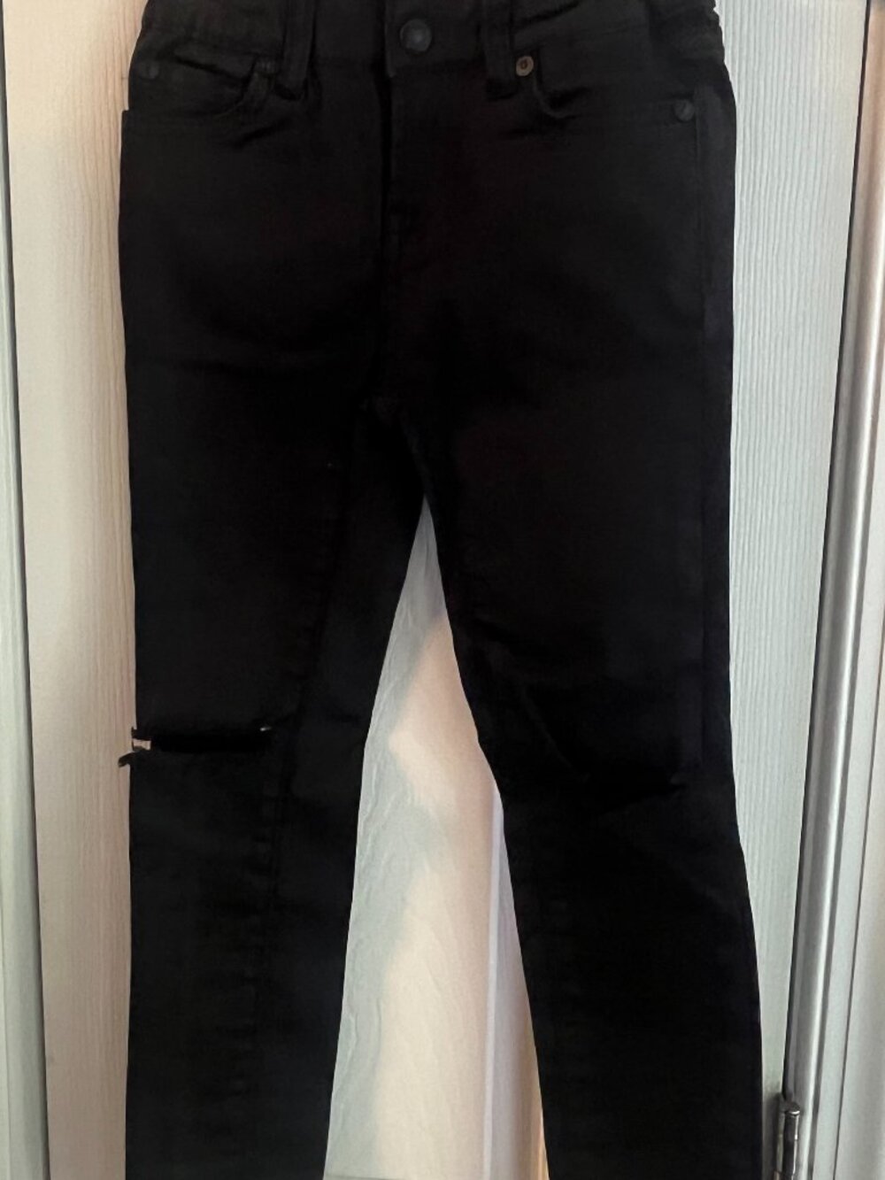 7 For All Man Kind  Girls Skinny Black Pants/Jeans Size 6 Like New